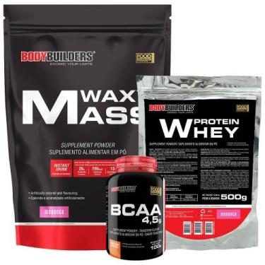 Imagem de Kit Hipercalórico Waxy Mass + Whey Protein + Bcaa - Bodybuilders