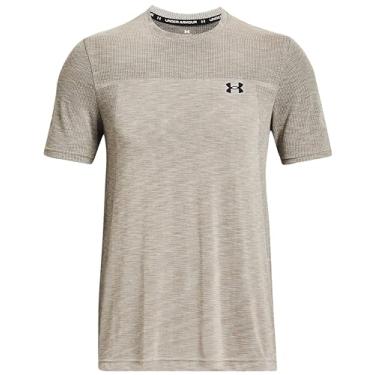 Imagem de Under Armour Camiseta masculina UA de manga curta sem costura 1359870, Summit branco/preto - 110, XXG