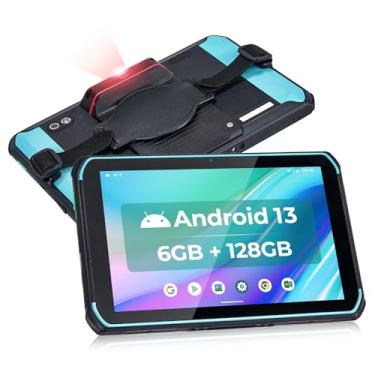 Imagem de MUNBYN Scanner de tablet robusto, tablet industrial Android 13, tablet de inventário de 8 polegadas, equipado com motor de digitalização 2D Honeywell N6703 1D 6 GB + 128 GB, tablet empresarial IP66