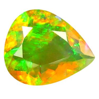 Imagem de 1,91 ct AAA+ Gem de qualidade corte pera (11 x 9 mm) opala arco-íris não aquecida genuína e extraída da pedra preciosa solta da Terra