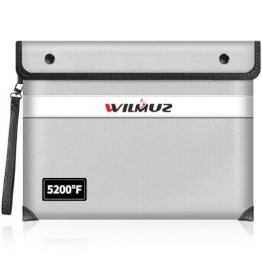 Imagem de Bolsa à prova de fogo para documentos, bolsa à prova de fogo com isolamento térmico de 2,871 °C com alça de mão de couro macio, bolsa de dinheiro à prova de fogo de 14 x 10,6 polegadas para