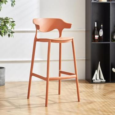 Imagem de Bancos de bar modernos, bancos de bar com encosto, elevador giratório ajustável a gás, banco de couro para café da manhã, balcão, cozinha e casa, F, 49 * 48 * 75 * 99 cm