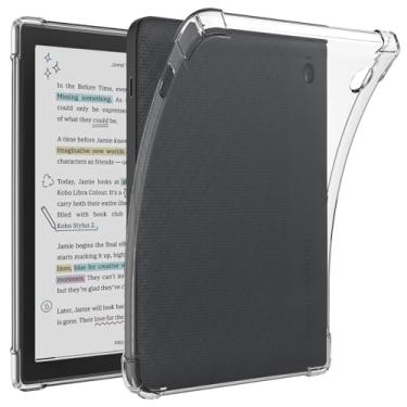 Imagem de Caweet Capa transparente para Kobo Libra Color 7 polegadas versão 2024, capa traseira de TPU transparente flexível ultra macia, transparente