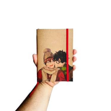 Imagem de Sketchbook Caderno Sign Yaoi Mangá Yohan Soohwa com Elástico e Marca Página Aquarela (M (10x14cm), Branco 90g 120 Páginas)