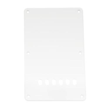 Imagem de Musiclily 6 Furos Escudo Traseiro Back Plate para Guitarra China Made Squier, 1 Camada Branco