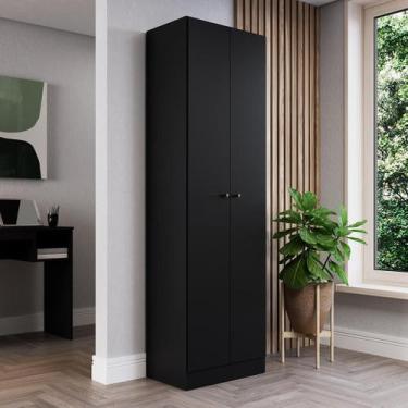 Imagem de Armário Multiuso Com Duas Portas Preto Lilies Móveis - Genialflex