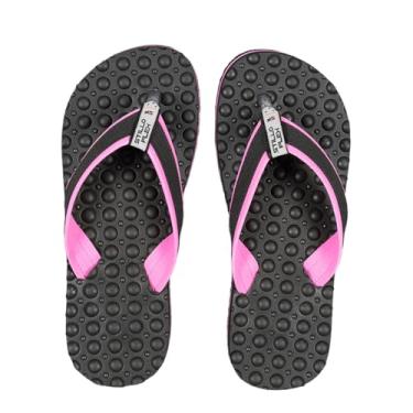Imagem de Chinelo Feminino Anabela Stilloflex Anatomico Ortopedico Para Esporão e Fascite Plantar Antiderrapante Massageador (Preto/Rosa, BR, Adulto, Faixa Numérico, 37, 38)