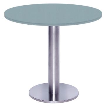 Imagem de Mesa Beta Big Inox 75 cm (Alt) Disco Redondo Tampo MDP Redondo 80 cm (Larg) x 2,50 cm (Alt) Cinza