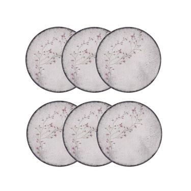 Imagem de Prato Raso de Porcelana Decorada Floralis 25cm 6un - Tramontina 96950/231