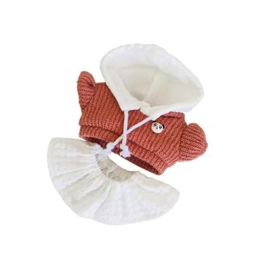 Imagem de Generic Roupas de boneca de 20 cm, moletom com capuz e vestido, roupas de animais de pelúcia, fantasias, mini roupas de boneca, terno de desenho animado, Laranja