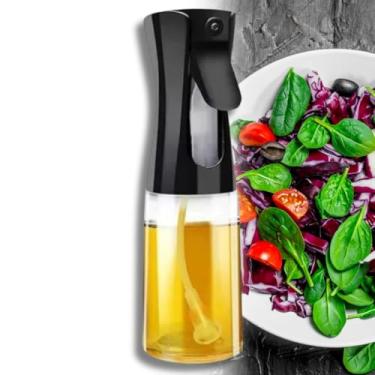 Imagem de Azeite Spray 200ml Pulverizador Óleo Vinagre Vidro Galheteiro Culinário Cozinha Borrifador Chefe Multiuso Plástico Premium Salada Versátil Tempero Preto