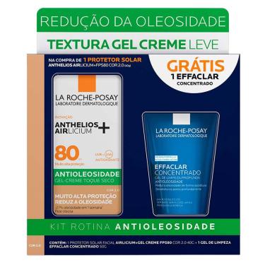 Imagem de La Roche Posay Rotina Antioleosidade Kit - Protetor Solar Facial Com Cor Fps80 + Gel De Limpeza Facial Kit