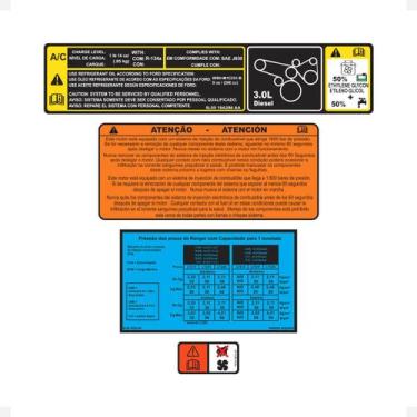 Imagem de Kit Adesivos Advertência Compatível Ranger 2010 - Etiquetas - SPORTINO