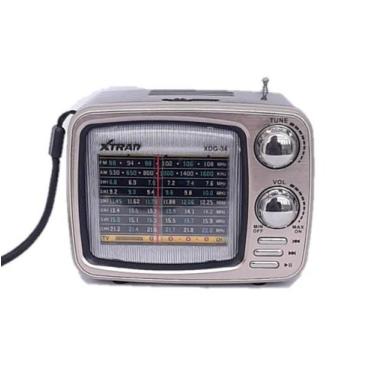 Imagem de Radio portatil retro vintage antigo am-fm xdg-34 cinza - Xtrad