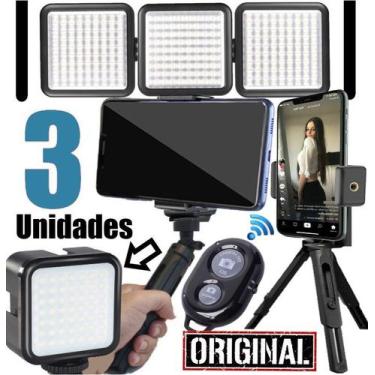 Imagem de Estabilizador de Imagem Suporte Celular Com 3 Painel de Luz Iluminação