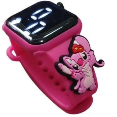 Imagem de Relógio Digital Infantil Stitch Angel_Laço-Vermelho_Rosa - SMACTUDO