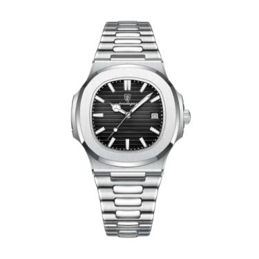 Imagem de Relógio Poedagar de luxo de aço inoxidável original prata moda homem casual, elegante e minimalista