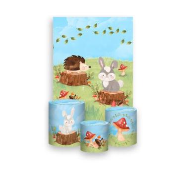Imagem de Painel De Festa Vertical 1,50 x 2,20 + Trio De Capas Cilindro - Bosque