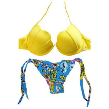 Imagem de Biquíni Sereia Concha Com Bojo Levanta Bum Bum Tanga De Amarrar, Tendê