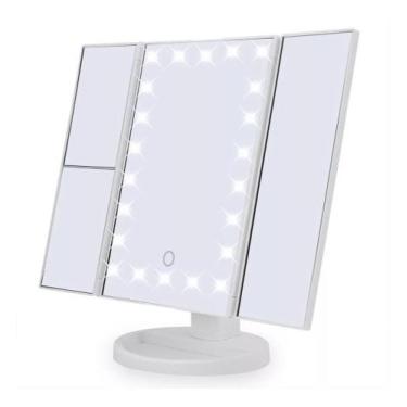 Imagem de Espelho Leds Camarim P/ Maquiagem 3 Lados Aumenta - Super Bright