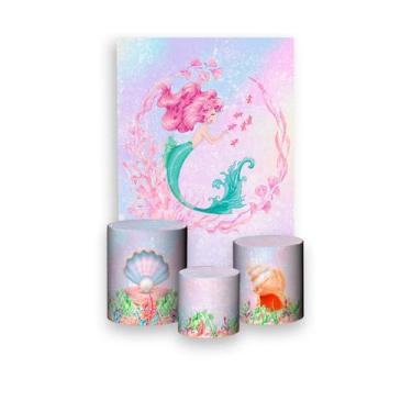 Imagem de Painel De Festa Vertical 1,50 x 2,20 + Trio De Capas Cilindro - Fundo 