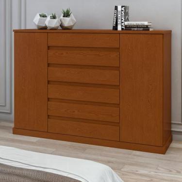 Imagem de Cômoda 2 Portas 7 Gavetas 3 Prateleiras Vedra - Móveis Lopas