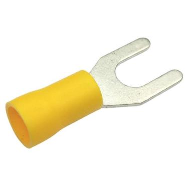 Imagem de Terminal garfo isolado 4,0 a 6,0mm² m6 amarelo 10 unidades - NTV ELÉTR