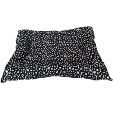 Imagem de Cama Para Pet M Cães e Gatos Fechamento Zíper Lavável Preto - SB