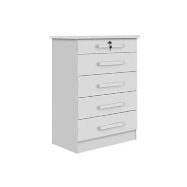 Imagem de Cômoda 5 Gavetas Branco Copacabana - D'DORO