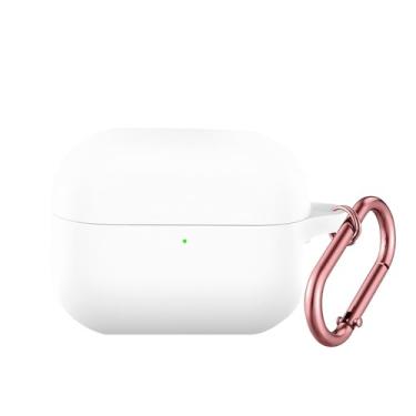 Imagem de Capa de silicone SaharaCase Venture Series para fones de ouvido Galaxy Buds3 e Buds3 Pro - design ergonômico fechado, composição tripla de material de silicone, clipe mosquetão (branco nuvem)