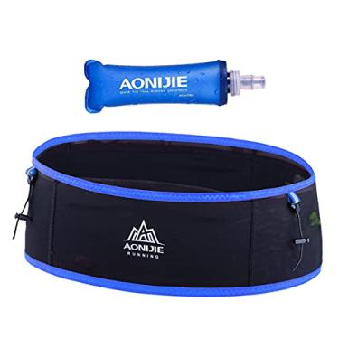 Imagem de AONIJIE Lovtour Cinto de corrida com garrafa de água macia de 250 ml, suporte de telefone para corrida, suporte de passaporte, pochete de cintura feminina, masculina, leve, maratona, escalada,
