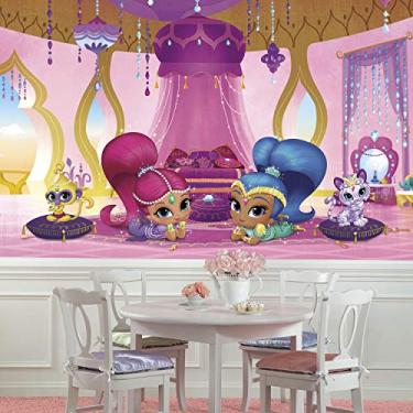 Imagem de RoomMates Jl1386M Shimmer E Shine Genie Palace Water Ativado Papel De Parede Removível Mural - 10,5 Ft. X 6 Pés. Multicolorido