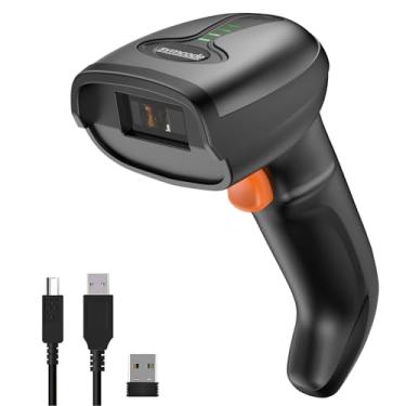 Imagem de Scanner de código de barras Bluetooth versátil 3 em 1 (2,4 GHz Bluetooth6.0 sem fio + USB 2.0 com fio) recarregável symcode 1D leitor de código de barras a laser portátil USB leitor de código de