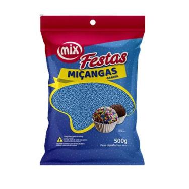 Imagem de Confeito Miçanga Granulado Brigadeiro Varias Cores 500g - Mix, Azul