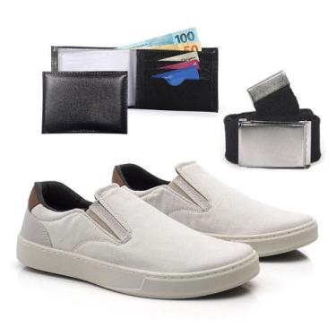 Imagem de Kit Sapatenis Slip on Masculinos Leve Confortável Moderno Dia Dia Com 