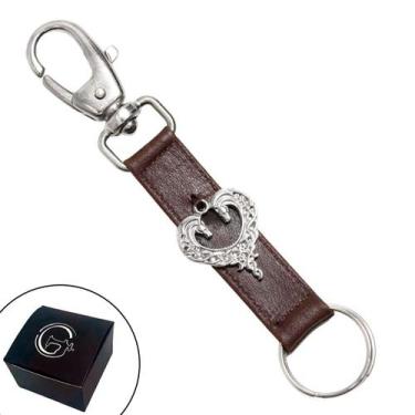Imagem de Chaveiro SLIM Country Pingentes Personalizado 2 Corações Formato Caval