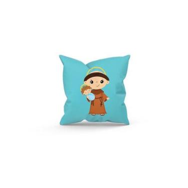 Imagem de Almofada Decorativa Cheia c/ Zíper 25x25 Santo Antônio - Deluzz