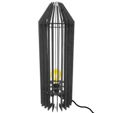 Imagem de Luminária de Chão MDF PENEDO - CORALISA, Preto, 60x20cm