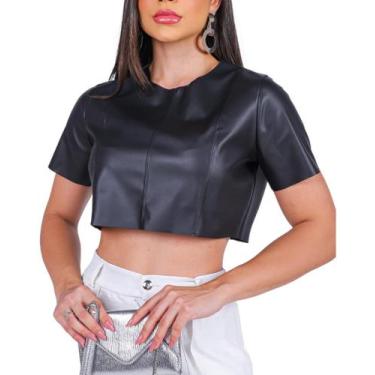 Imagem de Blusa Cropped Feminino Manga Longa de Renda Elegante Fashion - Kisera,