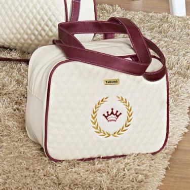 Imagem de Bolsa Maternidade Puppi Coroa Palha e Bordô P - Talismã