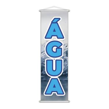 Imagem de Banner Água Garrafa Bebida Venda Conveniência Lona 100x30cm - PlimShop