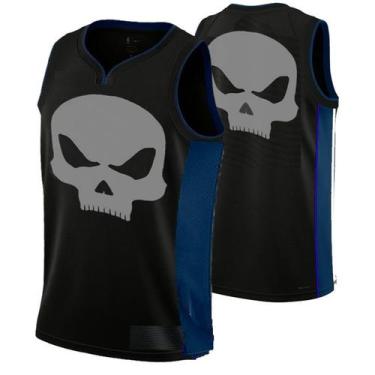 Imagem de Regata dry fit - skullnation (preto/azul g), PRETO/AZUL G, DRY FIT