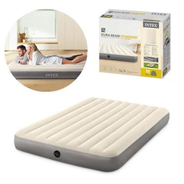 Imagem de Colchão Inflável Dura Beam Single High Intex 64103 Queen Branco (152x2