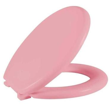 Imagem de Assento Sanitário Almofadado Tampa De Vaso Oval Astra Rosa