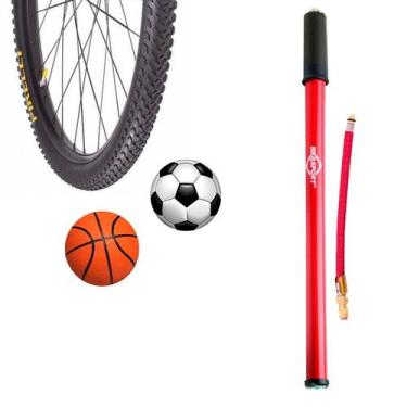Imagem de Mini Bomba Ar Pneu Bike Câmara Infláveis C/ Mangueira - Rod