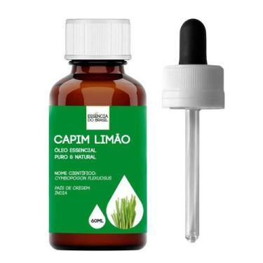 Imagem de Óleo Essencial Capim Limão 60ml - Puro E Natural - Essência do Brasil