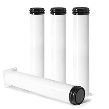Imagem de Masendelk Pernas de móveis de metal de 30 cm - aço inoxidável, ajustável, branco, pernas redondas de armário para mesa de centro, armário, mesa, sofá, prateleiras - Pacote com 4