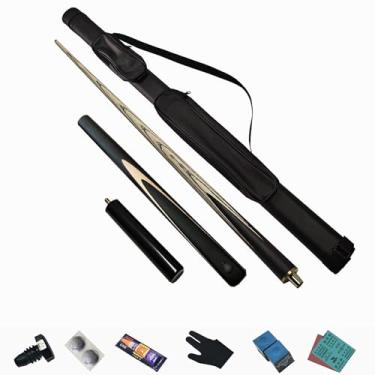 Imagem de Taco de sinuca de madeira de freixo de 147 cm, bastão de sinuca, taco de sinuca profissional para esportes de mesa de sinuca, bar de bilhar de madeira (G taco de sinuca + acessórios + barril de taco,