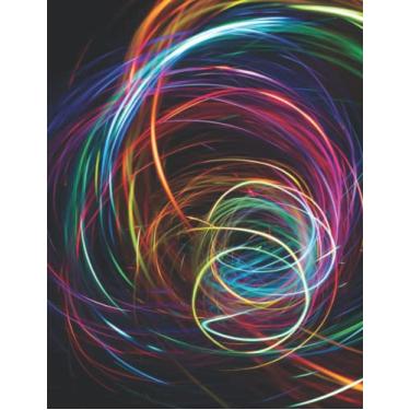 Imagem de Notebook - Neon Swirls - A beautiful and unique COLLEGE RULED LINED notebook/journal. 200 pages. 90gsm paper. A4 notebook: Travel Friendly - Back To School - Gift