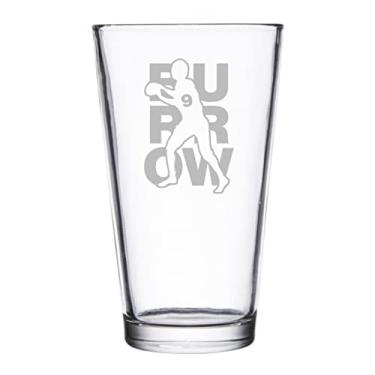 Imagem de Hat Shark Futebol Esportivo Jogador Atlético - Copos de cerveja gravados a laser para cerveja, caneca de 473 ml (Burrow #9)